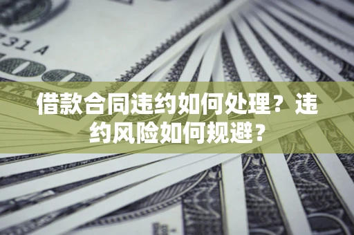 济南借款合同违约如何处理？违约风险如何规避？